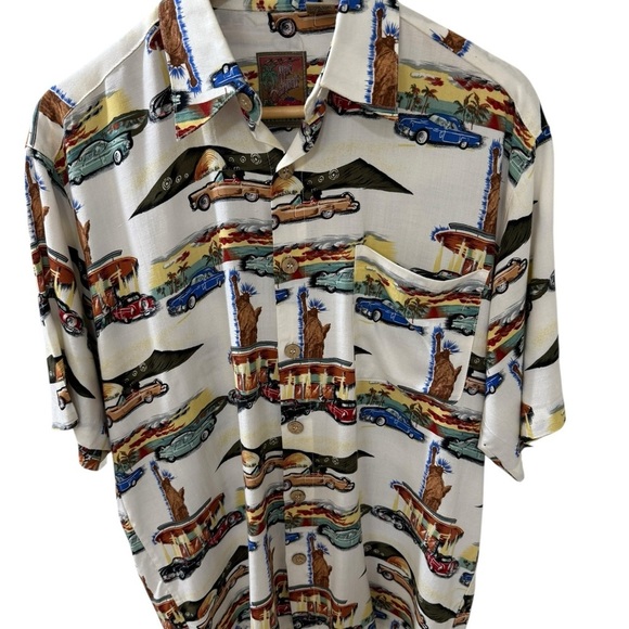 New Orleans Brand Original Men’s Size Small Shirt Retro Cars Statue of Liberty - Picture 1 of 8